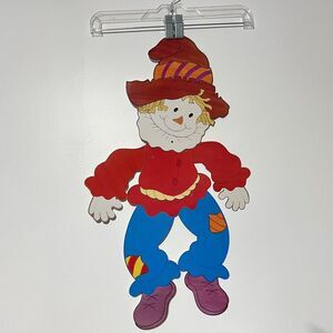 Jointed Halloween Fall Scarecrow Decoration Vntg American Greetings 2’ Hanging